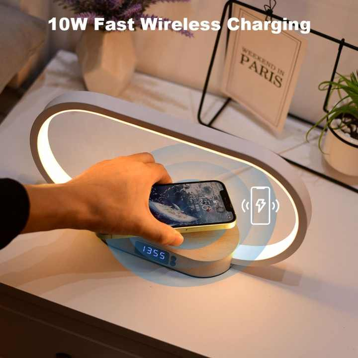Phone Fast Wireless Charger Stand with Smart USB LED Night Light