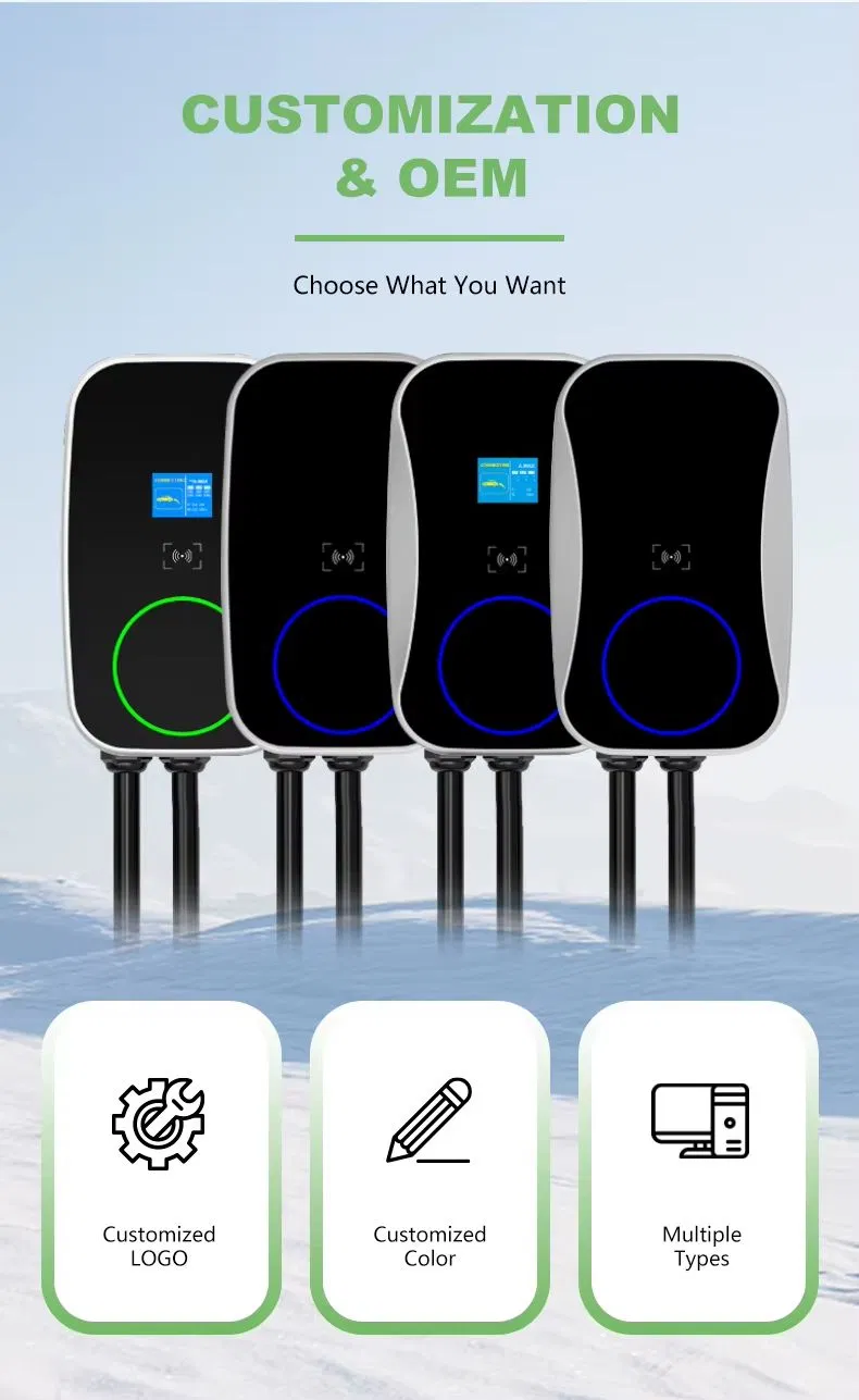 Type2 Evse EV Charging Station 22kw Wall-Mounted Electric Car Charger Pile