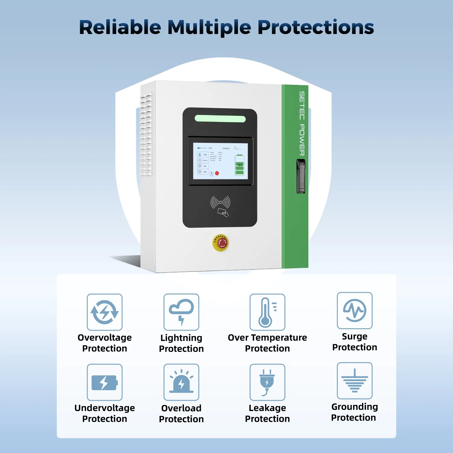 SETEC POWER 10-60kW Electric car wallbox charging station for Garage and Outdoors|Source Factory