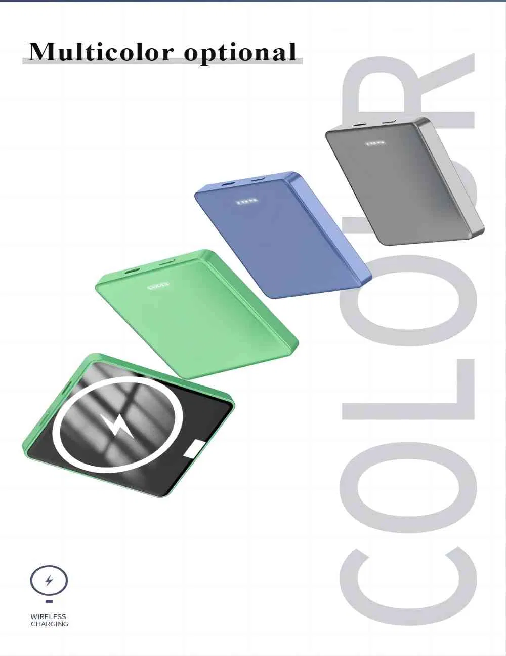 Magnetic Wireless Power Bank 15W 5000mAh Fast USB C Quick Charging External Battery Powerbank Portable Bulk Wireless Chargers