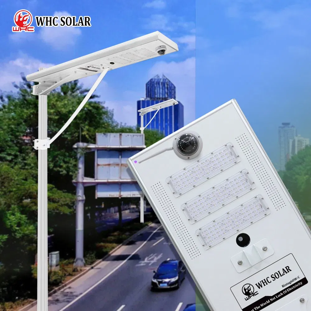Whc Hot Sale 60W Commercial Outdoor Waterproof All in One LED Solar Street Light