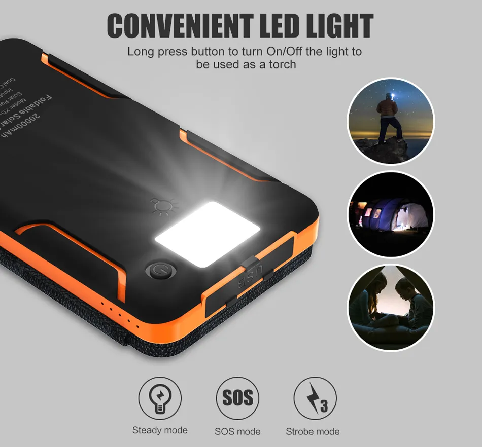 Solar Powered Solar Power Bank 10000mAh