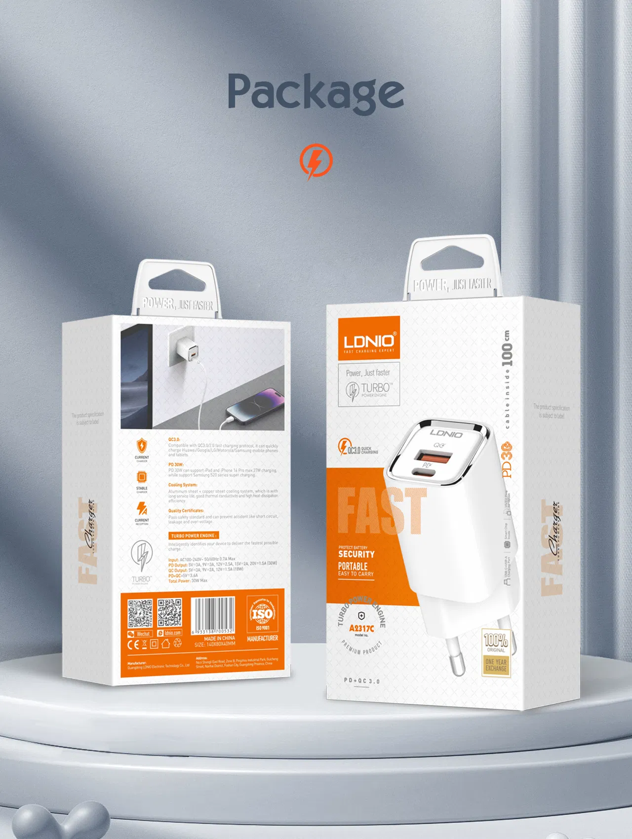 High-Speed 30W Mobile Charger with Quick Charge 3.0 Technology