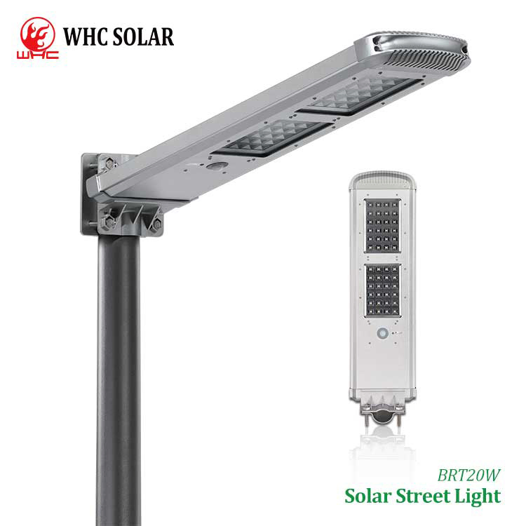 Whc Waterproof All in One 20W Outdoor Street Lights Solar Street Lamp with Solar Panel