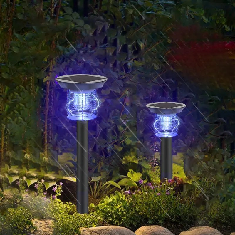 Electronic Anti-Mosquito Trap Zapper Solar Powered Mosquito Extermination Lamp Outdoor Waterproof