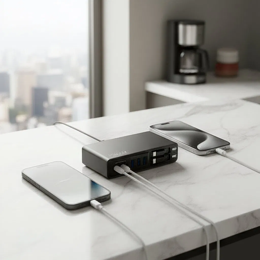 Hot Sale GaN Desktop Charger Multi-Function Adapter Travel Smartphone Tablet Laptop Charging Station