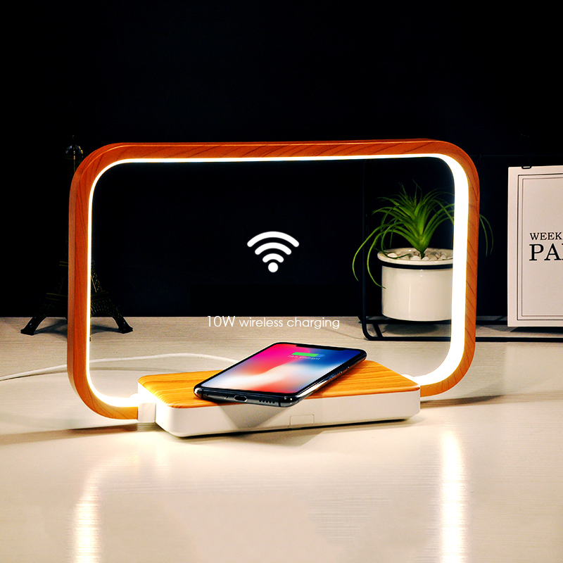 10W Qi Wireless Charger with Touch Control LED Desk Lamp USB Charging Port Eye-Caring Desk Lamps