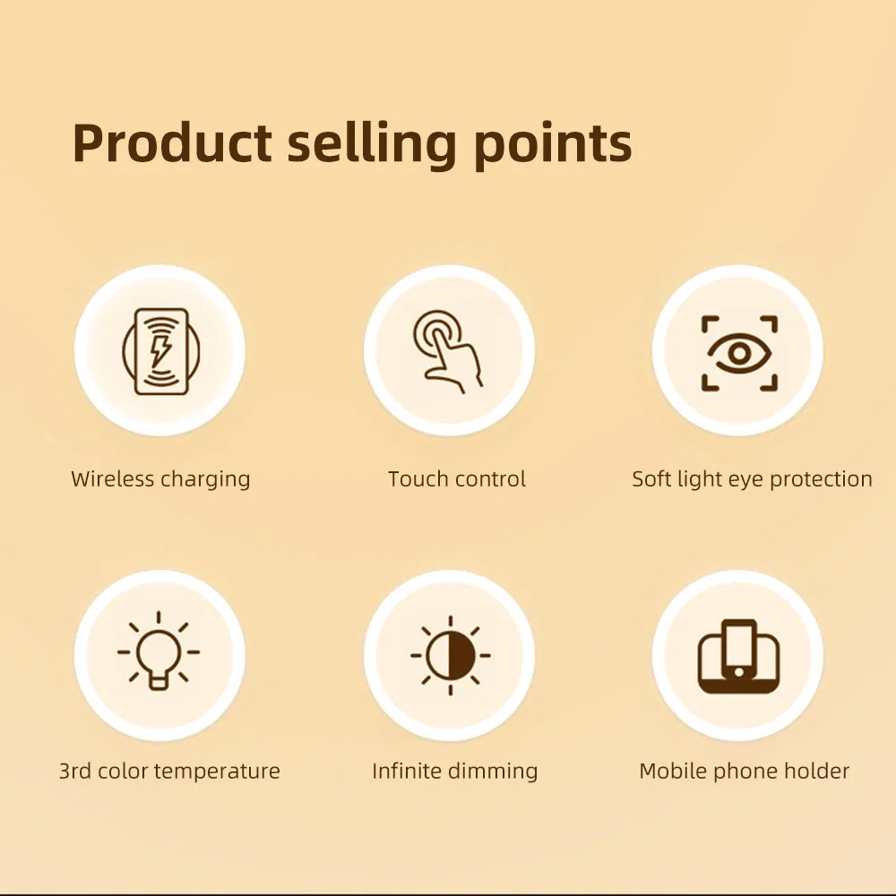 Modern LED Lamp Wireless Charger View 2