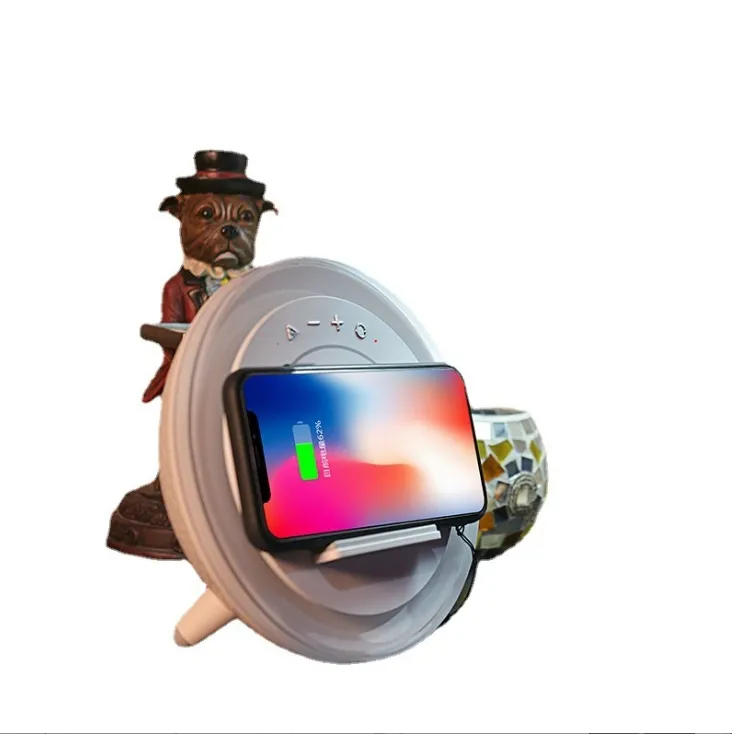 Fashionable Wireless Charger with Bt Speaker and Colorful RGB Light