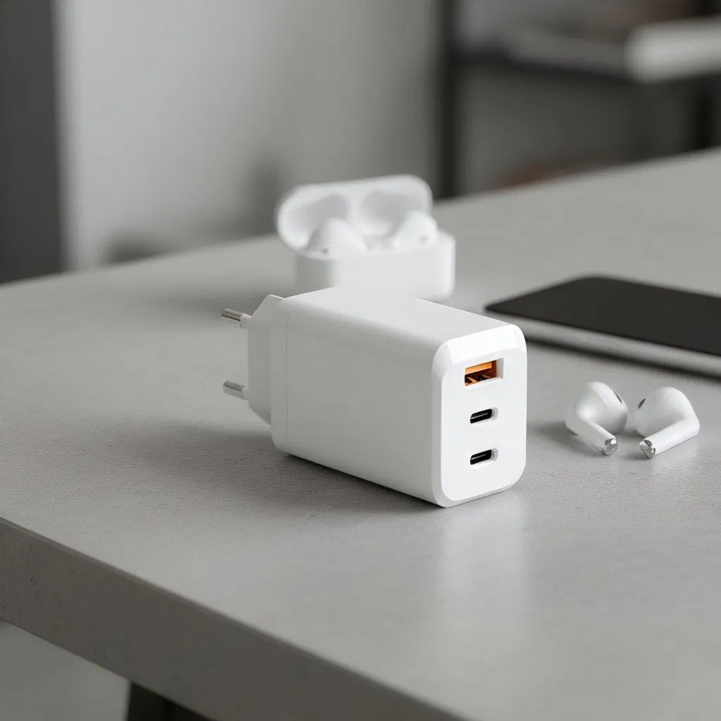 New 65W Type-C Pd Charger Mobile Charger USB-C Fast Charger &amp; QC3.0 Fast Charger Us/EU/UK Plug Charger, Portable Travel Adapter for Mobile Phone