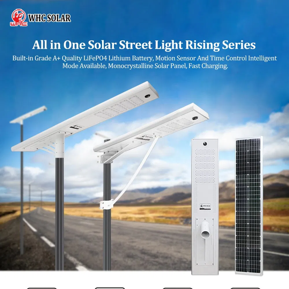 Whc 30W 40W 60watt Waterproof Outdoor All in One Integrated LED Garden Street Road Home Solar Light with Panel and Lithium Battery