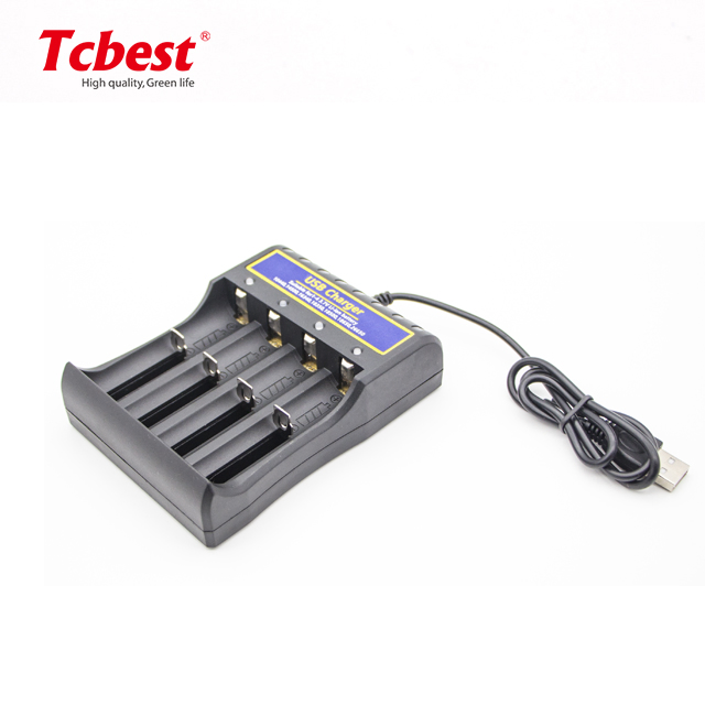 Super Power AC 100-240V Rechargeable Battery 4 Slots Ni-MH Ni-CD 1.2V AAA AA Lithium Ion Battery Charger with LED Indicator