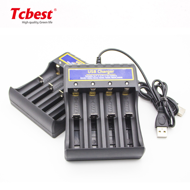 Super Power AC 100-240V Rechargeable Battery 4 Slots Ni-MH Ni-CD 1.2V AAA AA Lithium Ion Battery Charger with LED Indicator