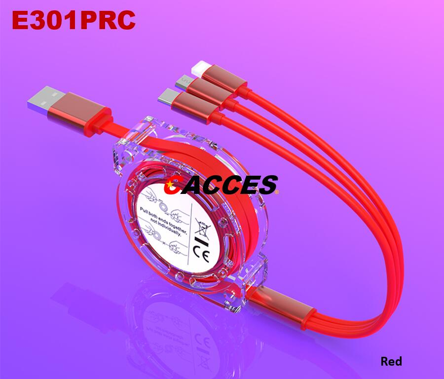 Multi Phone Cable, Retractable 3 in 1 USB Charging Cable Universal Charger with Micro USB Type C Lightening Iphon Ports for Iphon Google Pixel Tablet LG Laptops