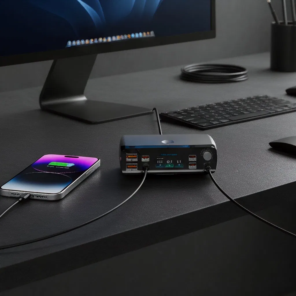 Versatile 265W Desktop Charger with Multiple USB Ports for Camping Trip and Home