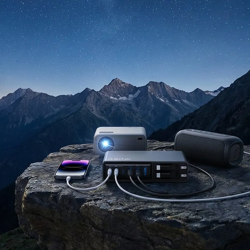 New Arrival 320W Multi-Ports GaN Charger Universal Travel Adapters Fast Charging 5c3a High Power Desktop Charging Station