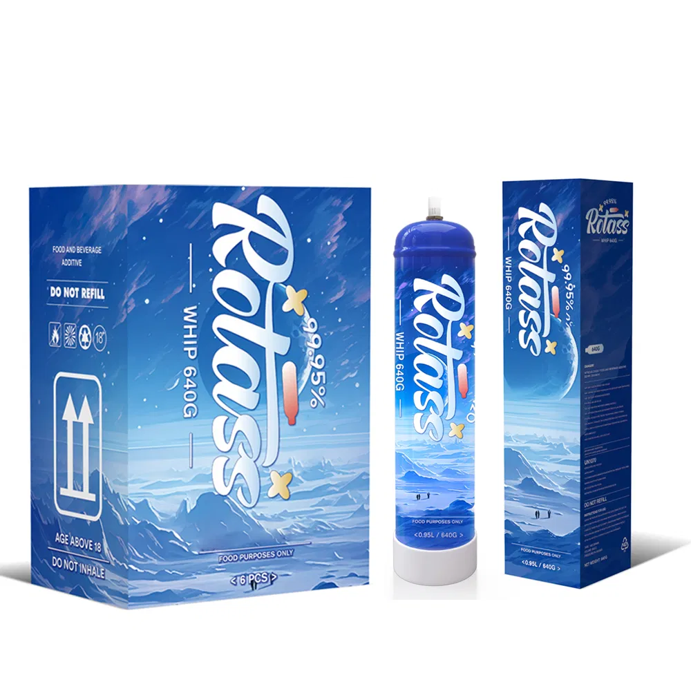 Tonghui Gas Factory Direct 0.95L N2o Canister 580g Whip Cream Chargers Rotass