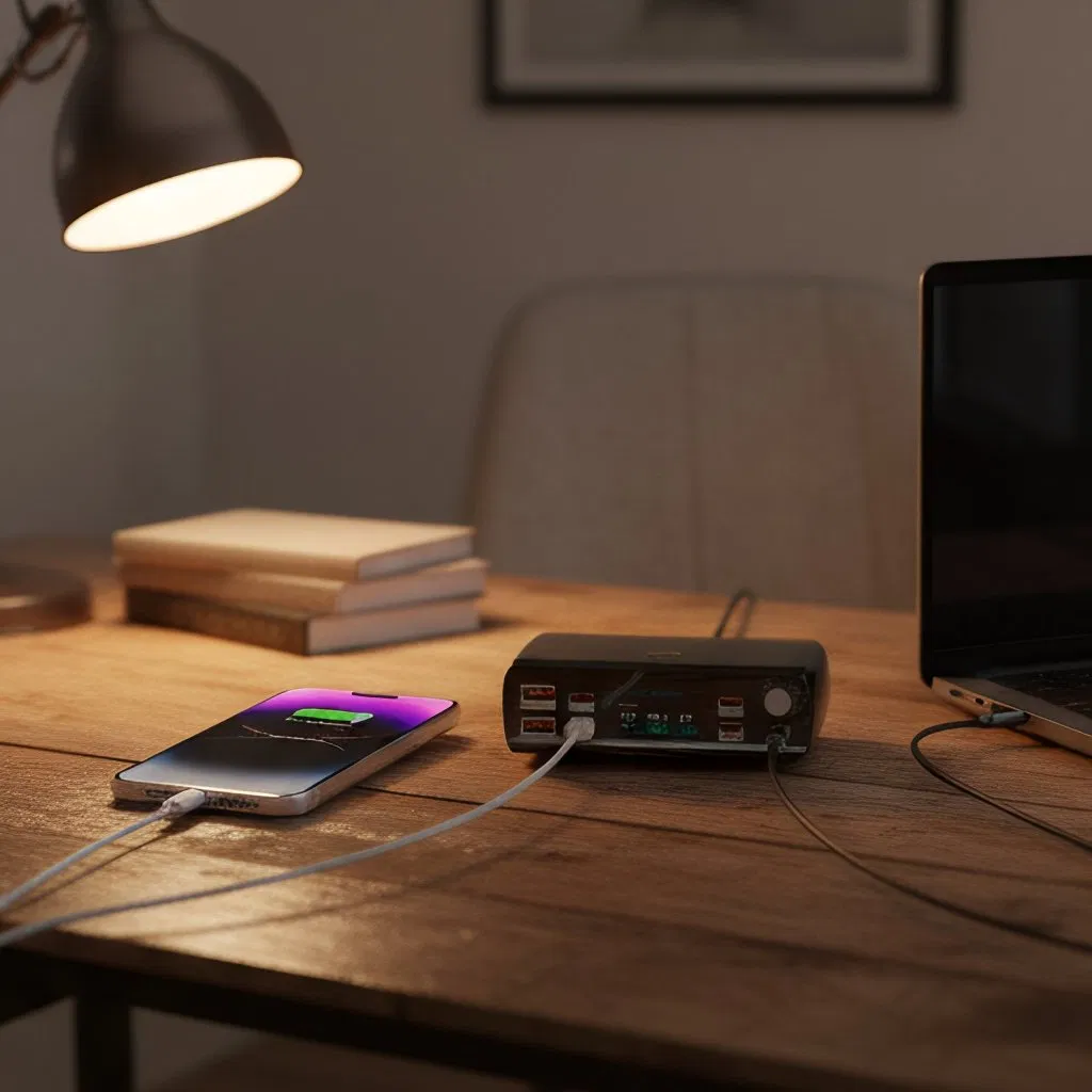 Versatile 265W Desktop Charger with Multiple USB Ports for Camping Trip and Home