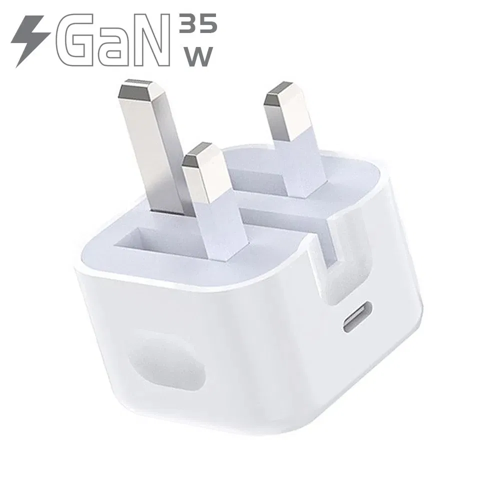 New GaN Pd35W Fast UK Charger for iPhone Samsung Wall GaN 35W UK Mobile Phone Charger 3 Pins Fast Mobile Charger GaN Fast Phone Charger