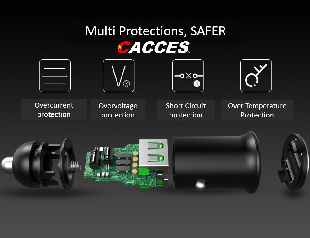 Pd 60W/30W QC3.0 Rapid Charging 12-24V 4.8A Dual Mini Super USB Car Charger All Metal Mini Flush Cigarette Lighter USB Adapter Car Phone Fast Charging Socket