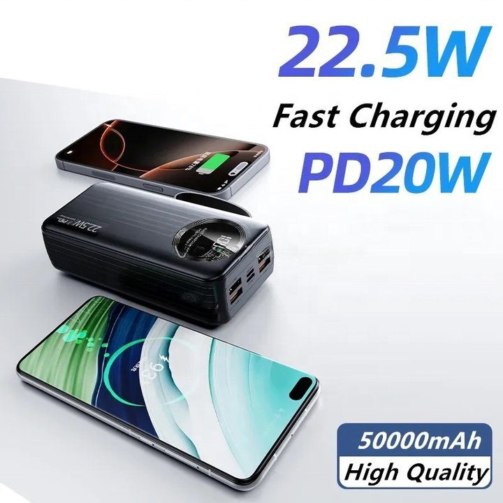 20000mAh Inbuilt 4 Cables Fast Charging Power Bank Mobile Phone Battery Charger