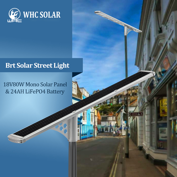 Whc Waterproof All in One 20W Outdoor Street Lights Solar Street Lamp with Solar Panel