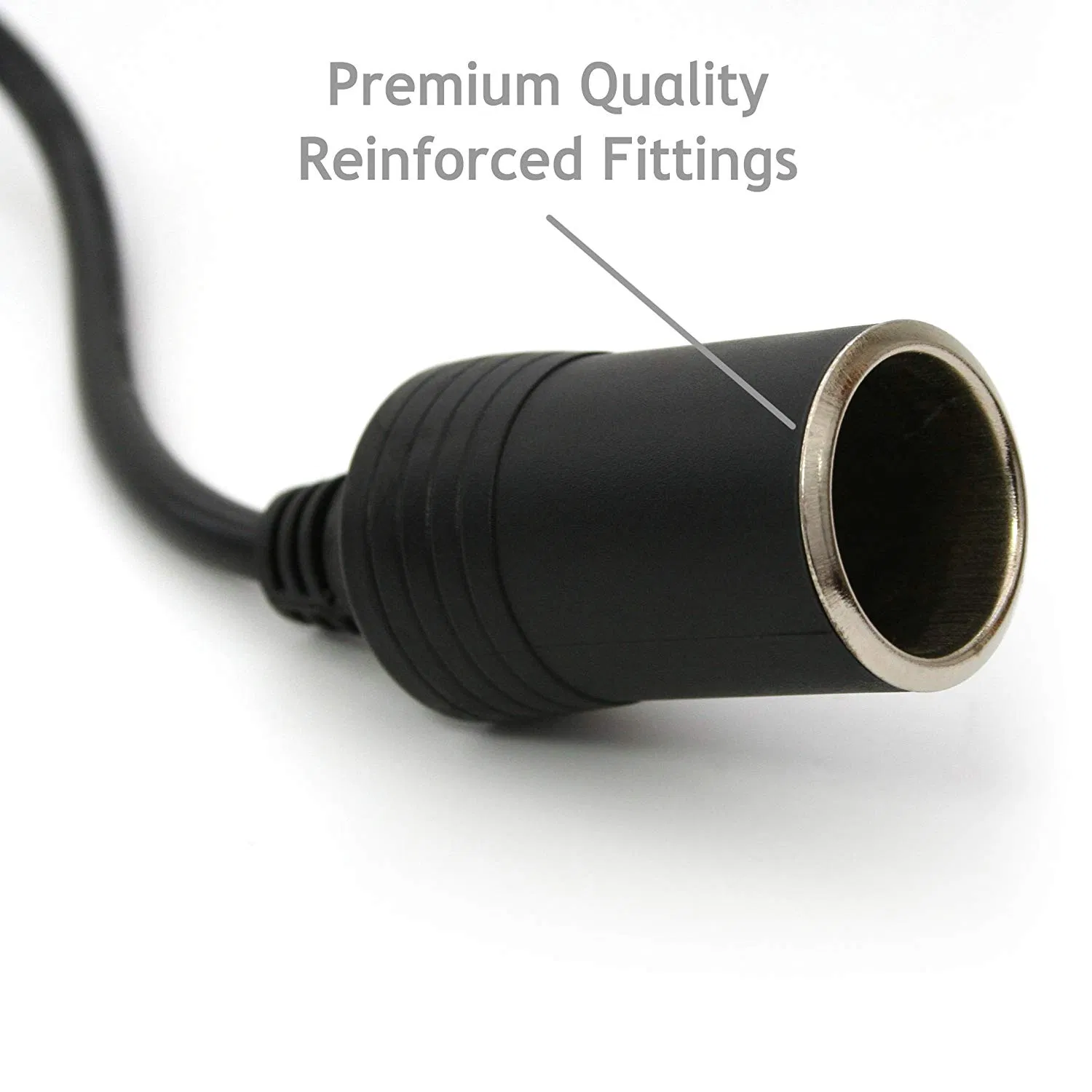 12V 24V Cigarette Lighter Extension Cord Cigarette Lighter Cable 3.7m/12.1FT Cigarette Lighter Socket, 11 AWG Electric Wires (Black)