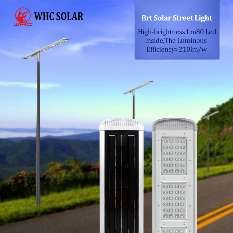Whc Waterproof All in One 20W Outdoor Street Lights Solar Street Lamp with Solar Panel
