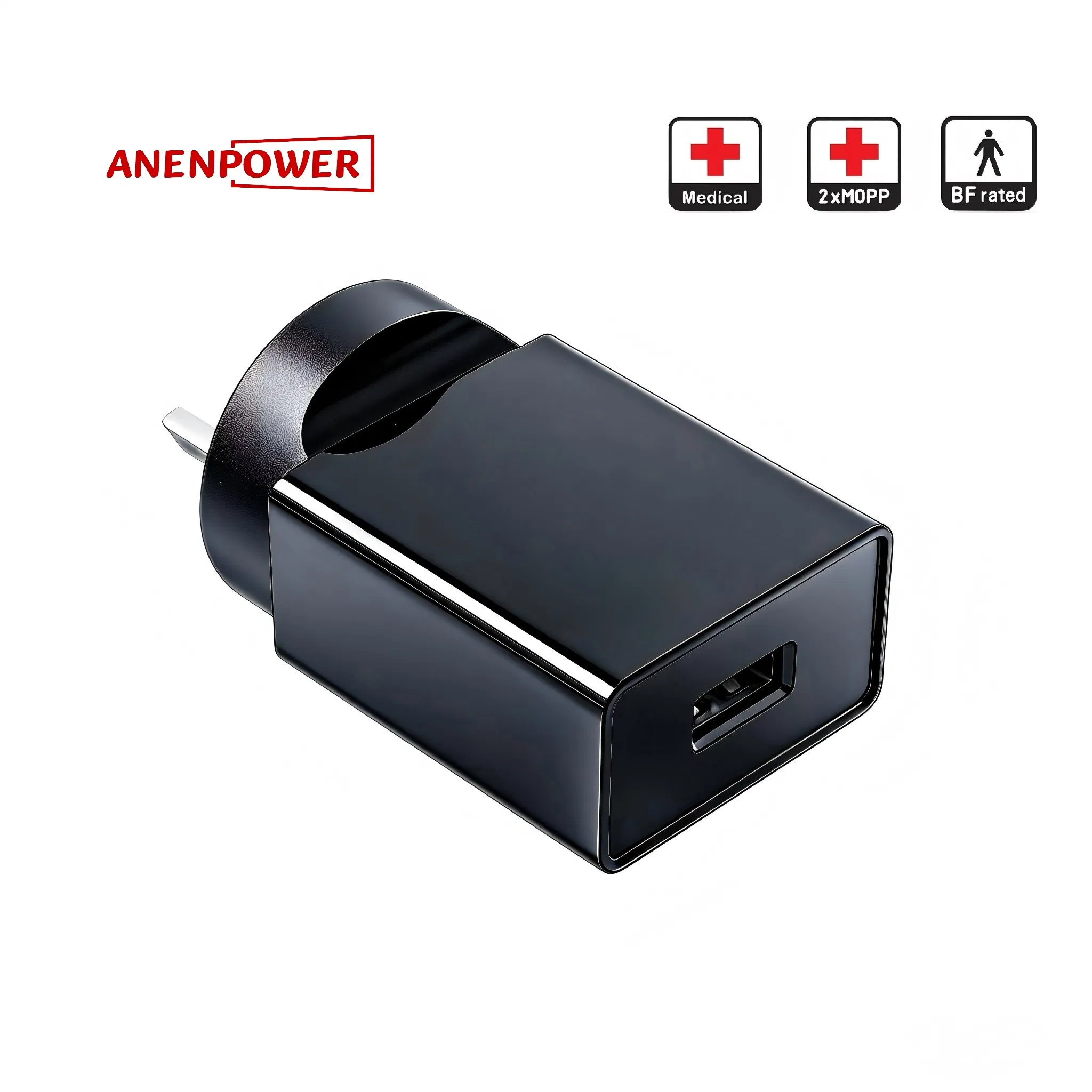 2×Mopp Isolation 5V 1A/2A Medical USB Charger 10W AC/DC Power Adapter IEC/En 60601-1 Approved
