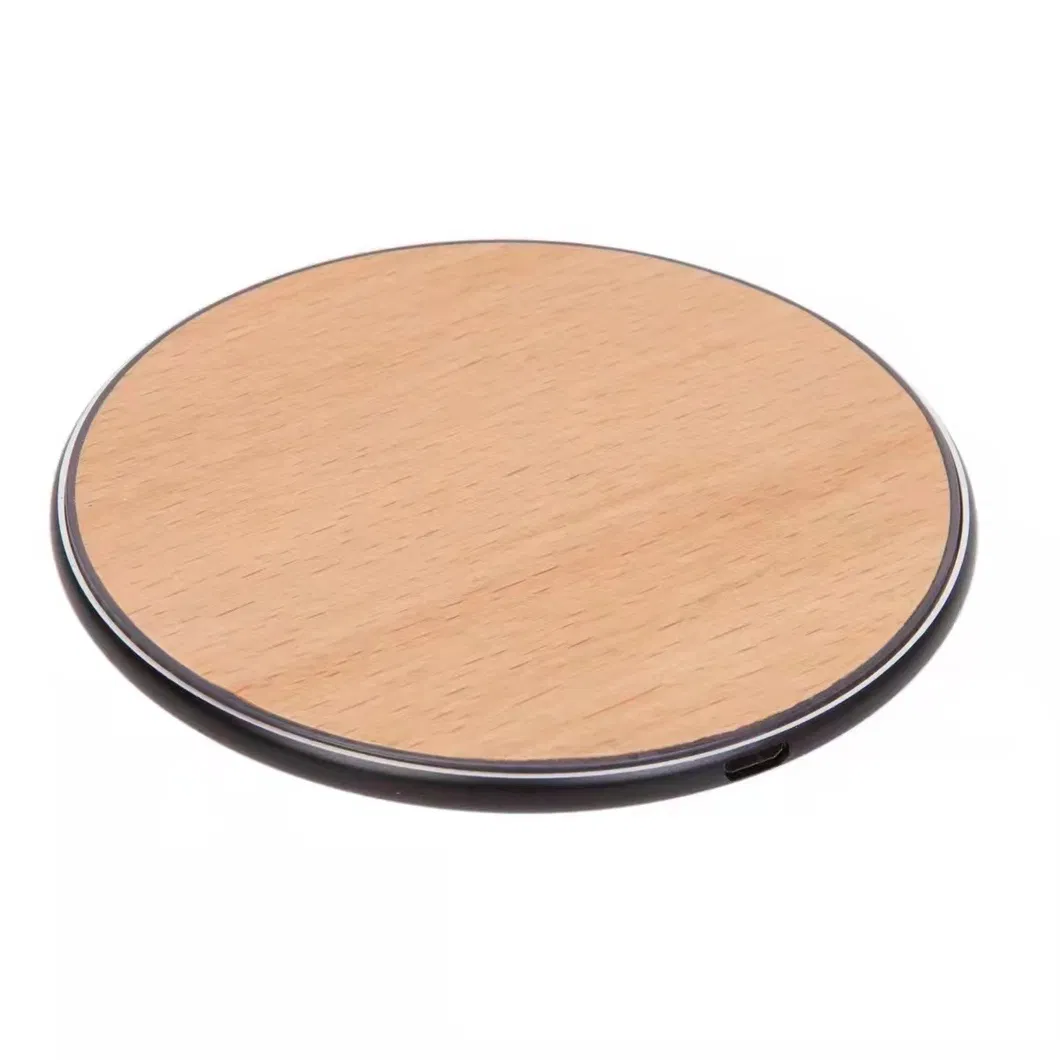 Fast Charger Receiver Wireless Phone Charging Bamboo Wood