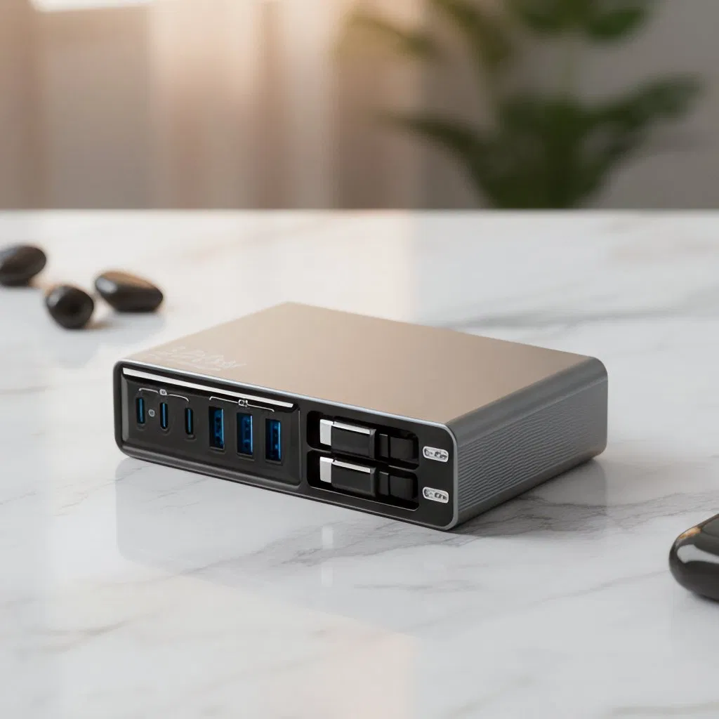 Compact USB-C GaN Charger with Fast Charging Capability for Laptop Desktop Charger Universal Adapter