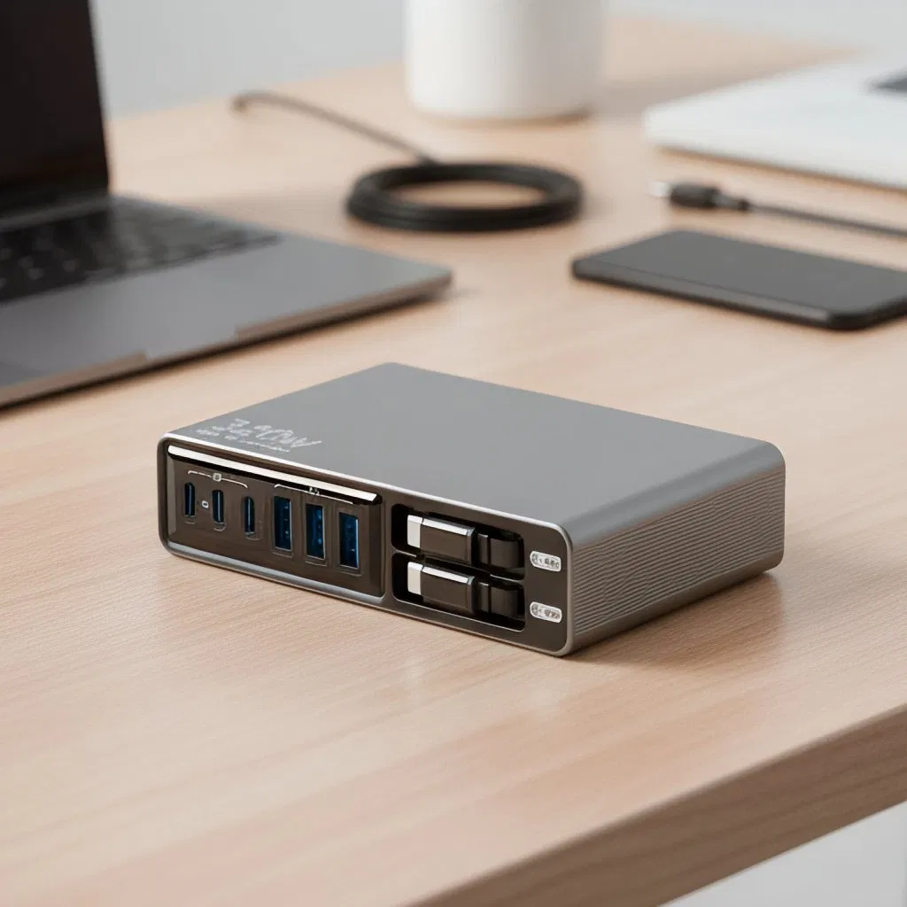 Compact USB-C GaN Charger with Fast Charging Capability for Laptop Desktop Charger Universal Adapter