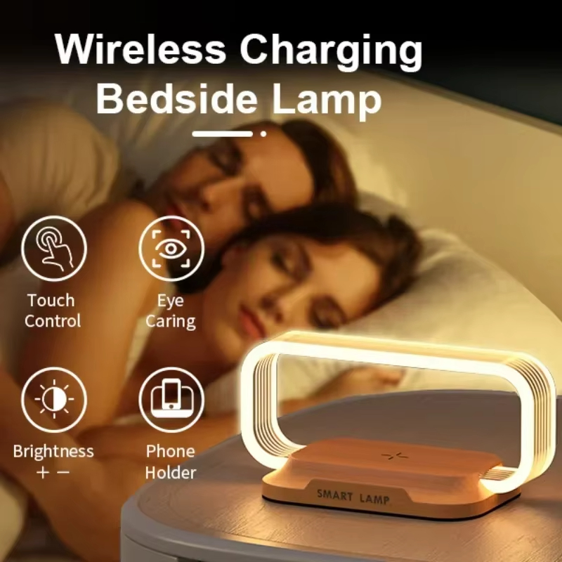 Quick Charge Wireless Charger with LED Night Lamp for iPhone/Smartphone