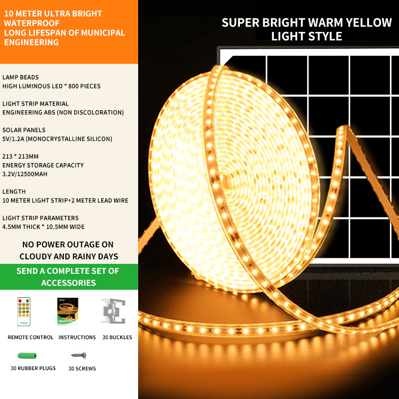 Solar Powered Outdoor Waterproof and Super Bright, Remote-Controlled Courtyard Light String