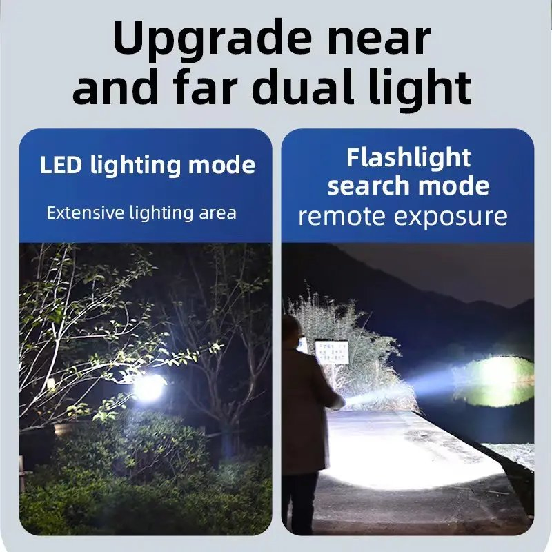 Portable Waterproof Solar LED Camping Lantern for Outdoor Rechargeable Handheld Emergency Light