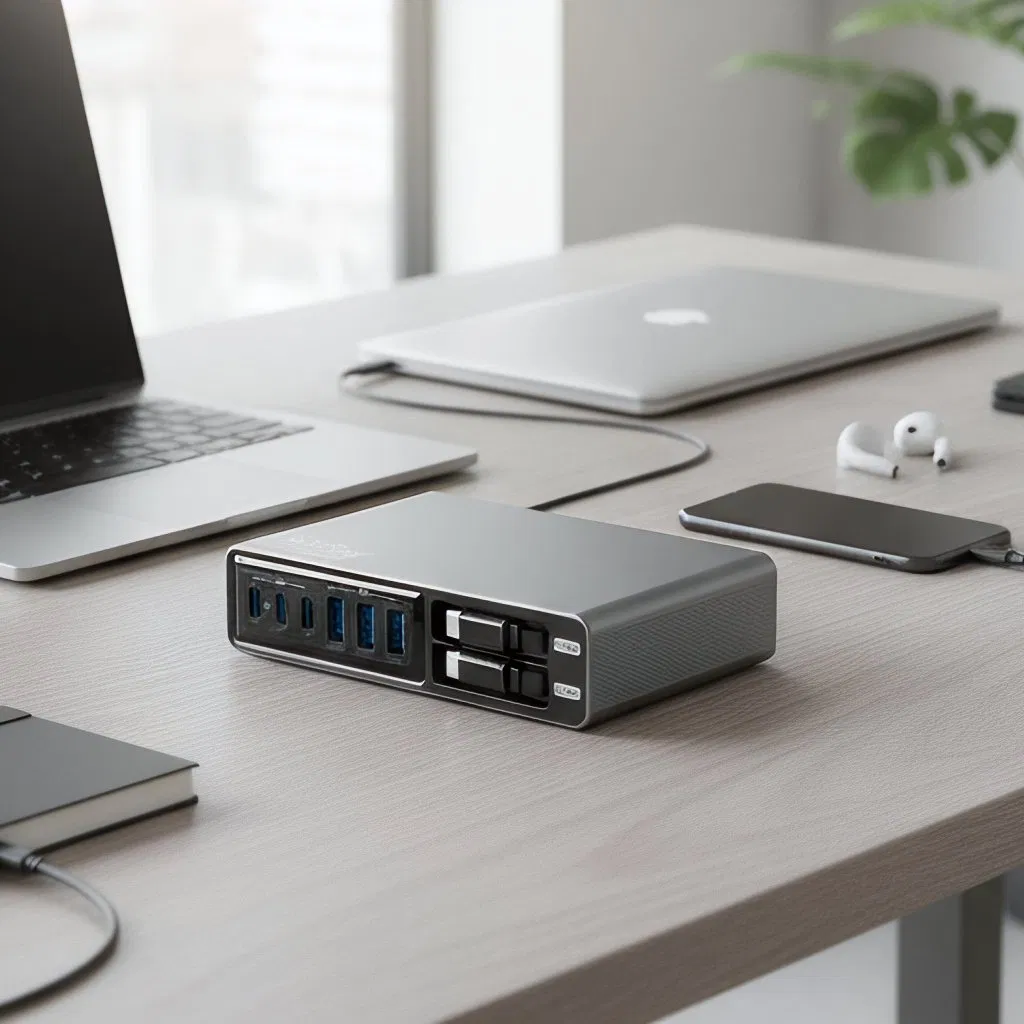 Hot Sale Portable 320W 5c+3A GaN Charger Fast Charging Station Multi-Port USB and Type C Charger