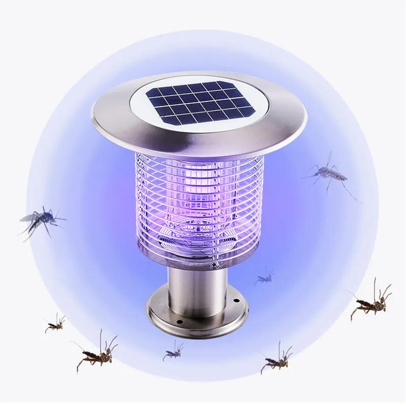 Electronic Anti-Mosquito Trap Zapper Solar Powered Mosquito Extermination Lamp Outdoor Waterproof