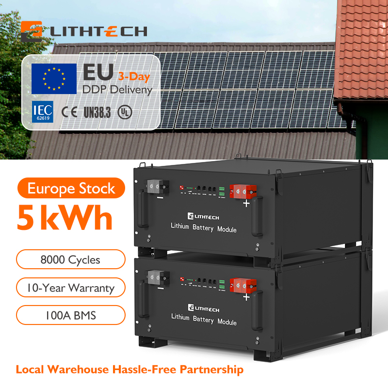 48V 100Ah Lifepo4 Lithium Iron Phosphate Battery Solar Home Energy Storage System With Smart BMS for RV Marine Off Grid