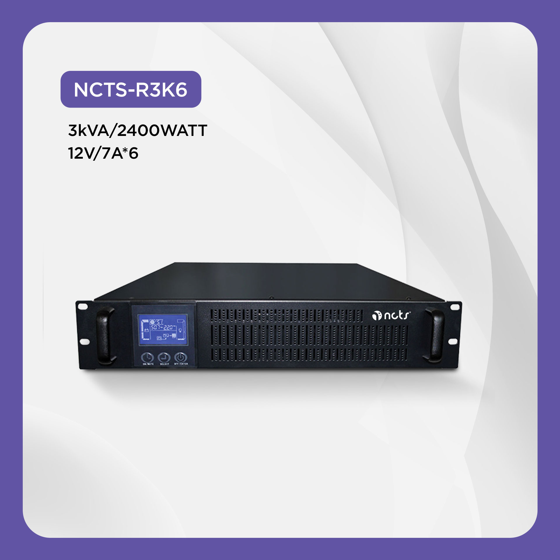For -R3K6 2U 3KVA 2400W CE ROHS Certified Full Protection Computer/Networking UPS Power Inverter Backup with 1 Year Warranty