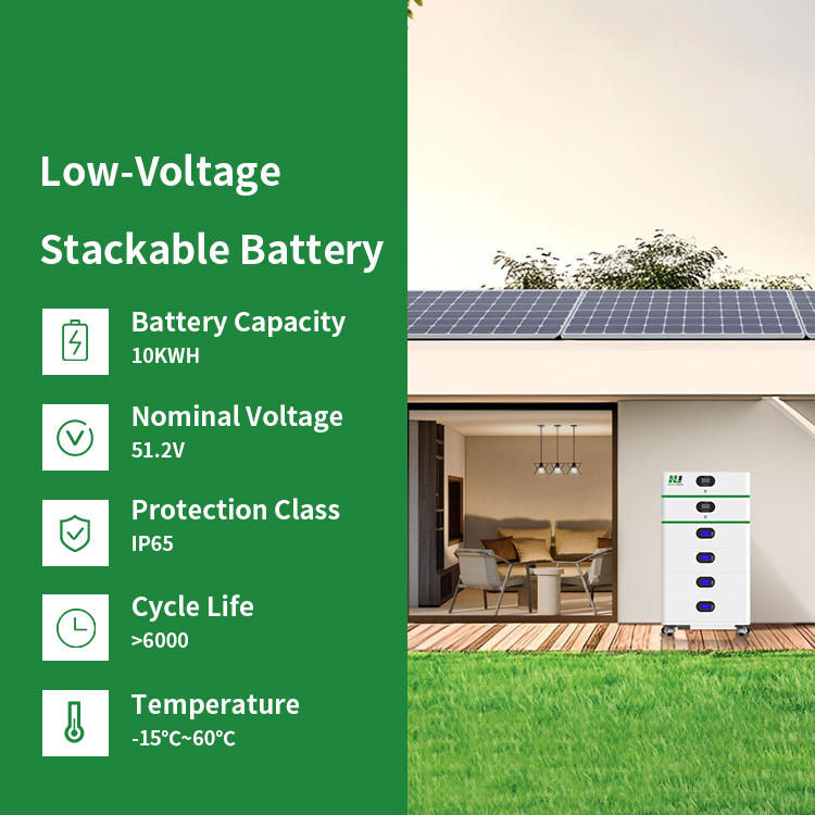5Kw-20Kw Renewable Solar Power System Kit Stackable Home Energy Storage 100ah Capacity CAN for Household Use
