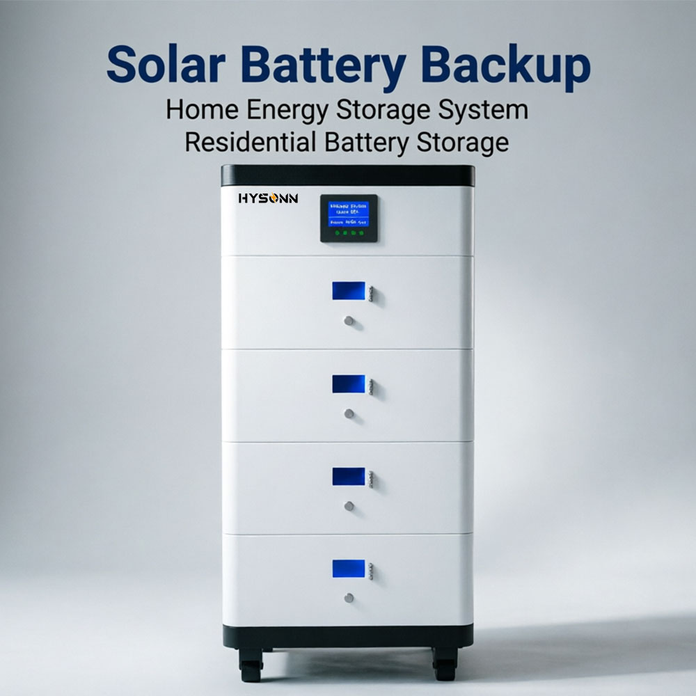 Hysonn Stackable Home Battery 5kWh 10kWh 50kWh Lifepo4 Solar Battery with 5KW Hybrid Inverter for Off Grid System