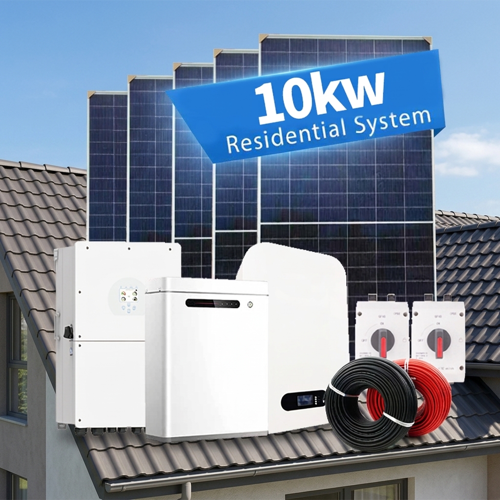 EU Standard 10kw Solar Panel Complete Kit Offgrid Solar Power System for Home House with Battery