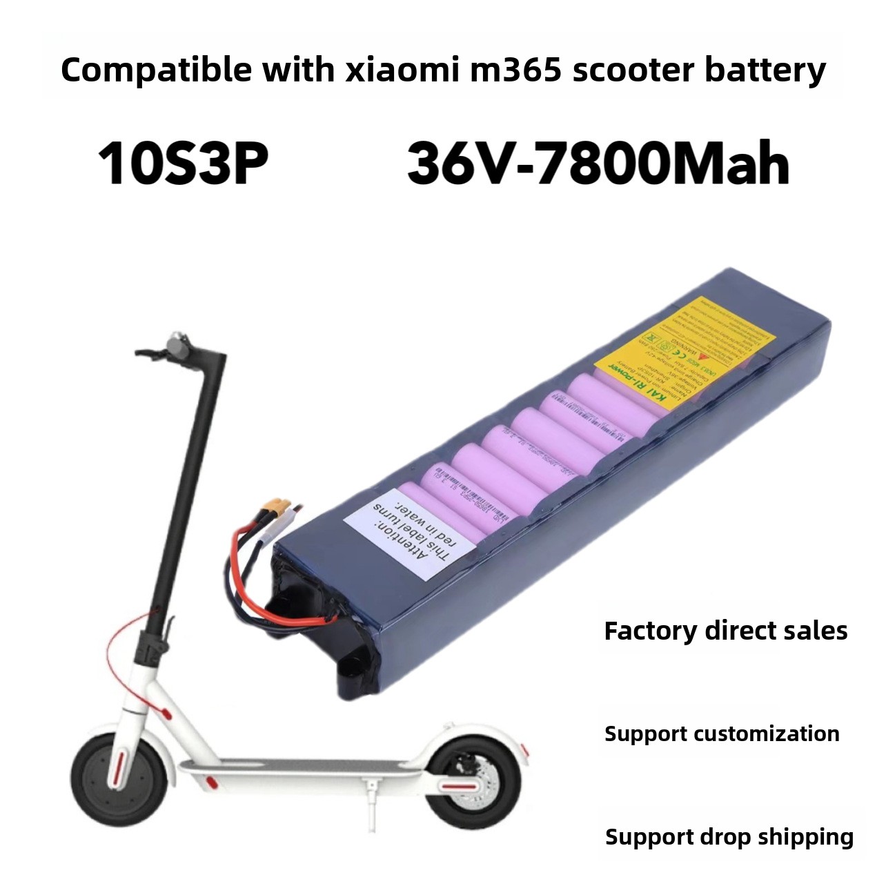 Electric Scooter Lithium Battery 36V7.8A 10S3P Model For Folding Scooter
