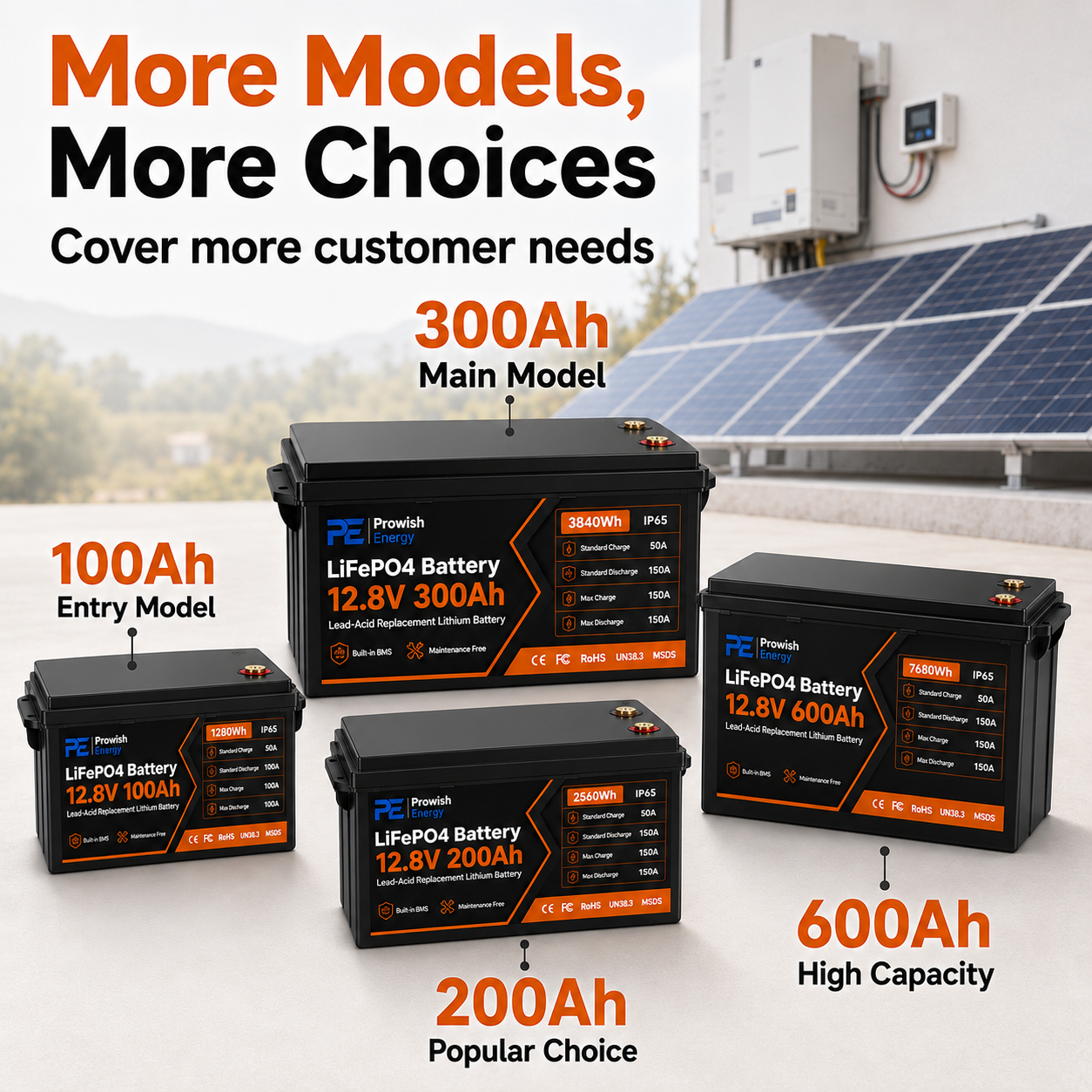 12.8V 300Ah LiFePO4 Solid State Deep Cycle Battery Pack 6000 Cycles for Solar Energy Storage RV Marine &amp; Off-Grid Systems