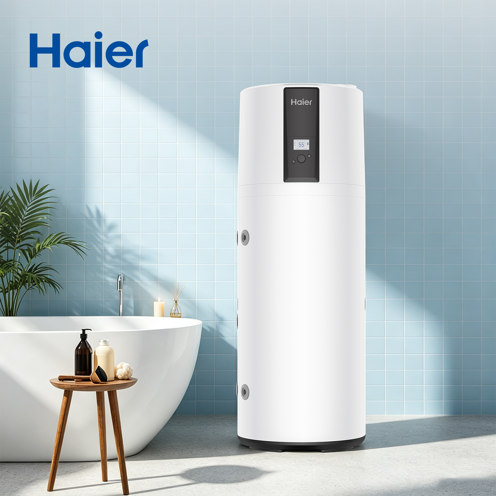 Haier All In One Solar System 200/250l Built-In Tank 75c High Temperature Air Source Space Heat Pump Hot Water Boiler Heater
