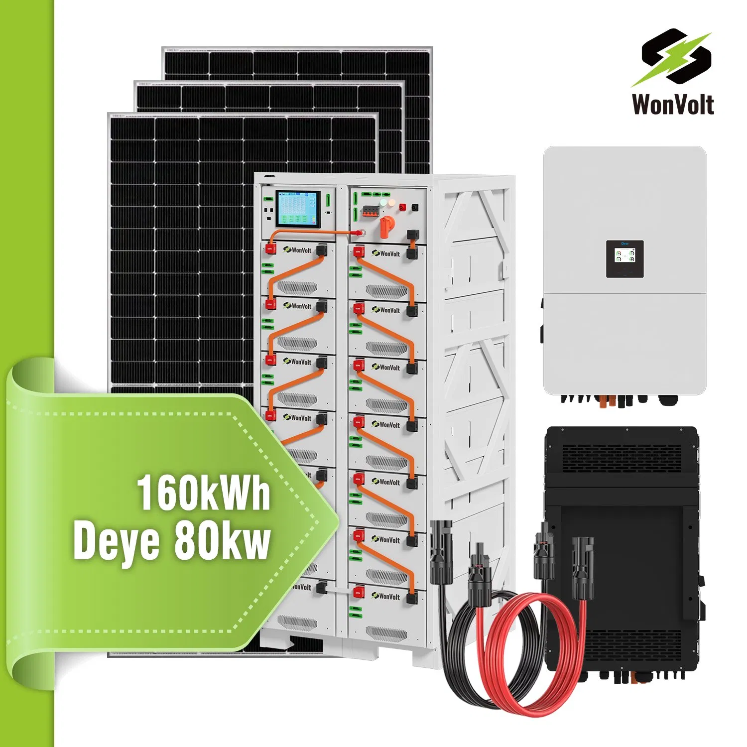 Deye 80kw 160kwh 200kwh 210kwh Liquid Cooled Battery Cabinet-Ideal for Data Center Backup Power Solar Energy System