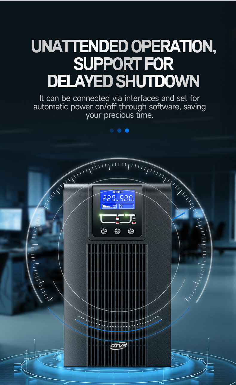 Single Phase 800W/1KVA 60Hz Online UPS with Battery Backup-Server Rack & Tower Power Supply for Data Center