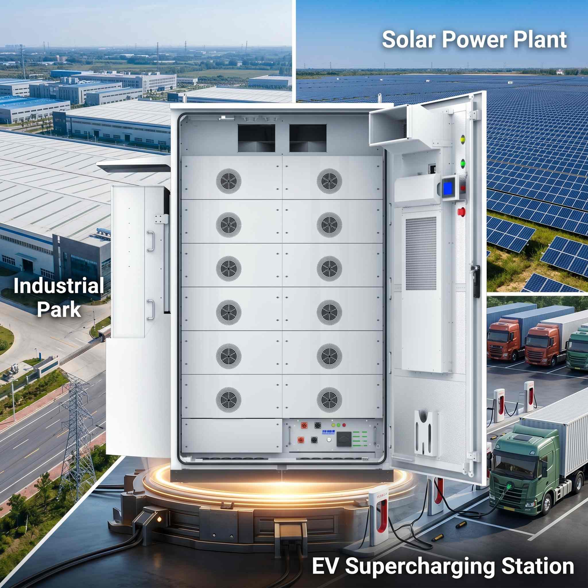 KUNETIC OEM 160kWh 241kWh 300kWh 500kWh Three Phase High Voltage BESS Commercial Solar Battery Storage System ESS Air Cooling