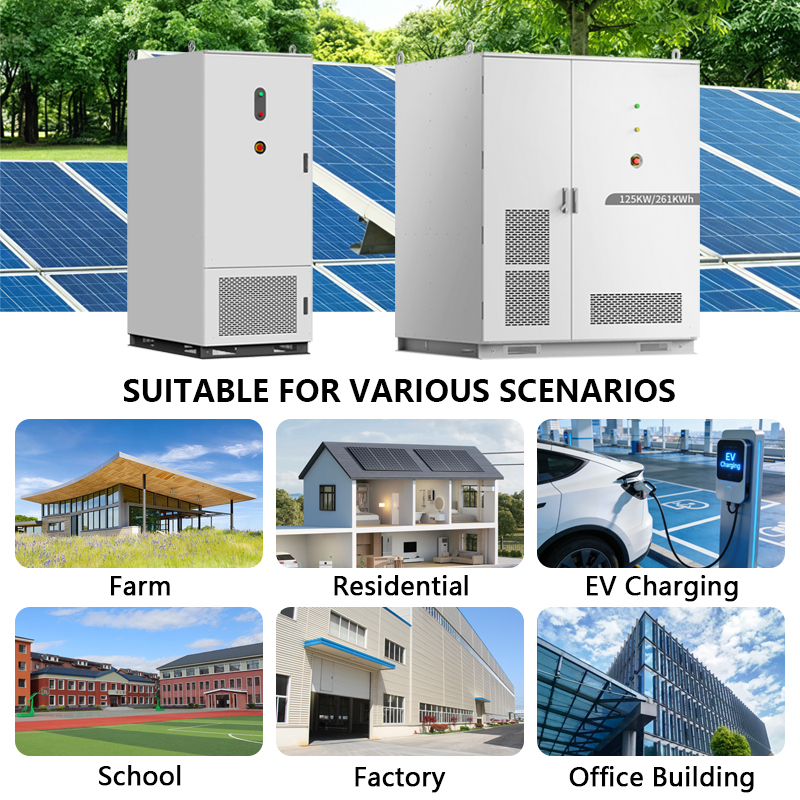 261kWh Industrial and Commercial Energy Storage System High Voltage BESS Lifepo4 Battery Solar Outdoor Liquid-Cooled Cabinet