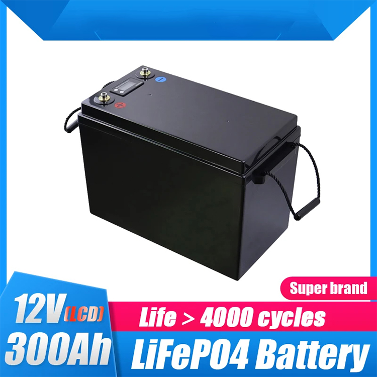 12V 300Ah Lifepo4 Storage Battery Built in Lcd Display for Residential Solar RV Marine Yacht Power Equipment